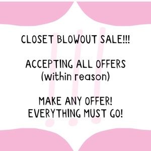 Closet Cleanout Sale!!!